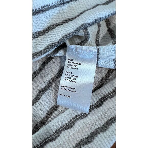 Weatherproof Vintage Women's Striped Drop Shoulder Top Gray Sz Medium NWT P1-217 - Picture 11 of 13